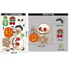 Calcomanías de Calabaza de Halloween Decoración de Arreglo para Fiesta Navideña Calcomanías Electrostáticas de Linterna de Calabaza de Caramelo Gato Negro Fantasma Calcomanías para Ventana