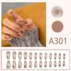 Adesivo de Manicure Estilo Lustre Simples Puro Transparente Gelo Borda Dourada Borrada Longo Removível Vestível Adesivo de Unha Postiça Atacado