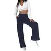 2025 Amazon Otoño Nuevos Pantalones Casuales de Cintura Alta para Mujer Color Sólido de Pana Europeos y Americanos Pantalones Sueltos de Pierna Recta para Mujer