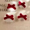 Pinza para el cabello de estrella roja de felpa de Año Nuevo, lazo, clip para flequillo, pasador lateral para cabello suelto, pasador, accesorio para el cabello de Navidad