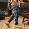 Calças de Trabalho Finas de Verão Masculinas, Calças Jogger Retrô, Calças Casuais Cropped de Marca Tendência