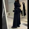 Ph59830 Daai Mei Yiyuan 2025 Nuevo Suéter Chaqueta Falda Negra de Cintura ceñida para Otoño e Invierno Aspecto Moderno y Adelgazante