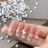Accesorios de Arte para Uñas con Flores Blancas de Moda, Decoraciones de Uñas con Flores de Cinco Pétalos Tridimensionales Temática de Primavera para Salones de Uñas, Al por Mayor