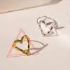 Joyería Vintage de Acero Inoxidable Oro de 18K Acero Titanio Anillo Abierto No se Desvanece Nicho para Mujer Sensación de Alta Gama