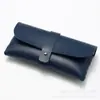 Estuche para Gafas de Lote de Fábrica Cosido a Mano Disponible Bolsa de Gafas de Cuero Negro Bolsa Portátil para Gafas Caja de Almacenamiento para Gafas de Sol Impresionable