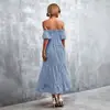 Colección Nueva Primavera/Verano 2026 Wish Sitio Independiente Ebay Bestseller Clásico Vestido a Cuadros Off-Shoulder con Dobladillo Amplio para Mujer