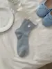 Meias de Malha Respirável Sem Costura Coração de Amor Estilo Girly Primavera/Verão Meia-Calça Empilhadas Soltas Meia de Meia-Calça Bloco de Cores Bordada Vendedor Quente Transmissão ao Vivo ins