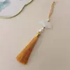 Guanshan Yue recomienda abanico de ácido acético con borla de 18 cm marcapáginas con pincho de perla linterna accesorios para ropa Hanfu cheongsam infantil