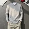 Sudadera con capucha de cremallera media y cuello alto cleanfit para hombre otoño camiseta de manga larga con cuello Henley hombro normal capa interior capa base