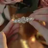 Novo Presilha Lateral de Strass Pérola Exquisita Elegante Versátil Presilha Bico de Pato Sentido Avançado Nicho Grampo de Cabelo Acessórios de Cabelo