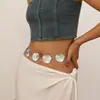Cadena de Cintura Popular Transfronteriza Cadena Corporal Estilo Europeo y Americano Estilo Étnico Bohemio Cinturón Metálico Cadena de Cintura Geométrica de Moda para Mujeres