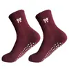 Calcetines de Yoga Rojos Ankela para Mujer, Calcetines Deportivos Antideslizantes de Pilates de Caña Media con Lazo Bordado para Gimnasio y Suelo