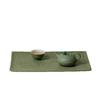 Bandeja Rectangular de Té de Gres Verde Tradicional Chino con Creativas Chispas Doradas Cerámica Bandeja de Burbujas Secas para Uso Doméstico