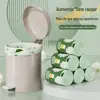 Sacos de Lixo com Cordão Estampa de Camélia, Tipo Portátil Doméstico, Especiais para Dormitórios e Cozinhas, Sacos Plásticos Grandes Espessados para Limpeza