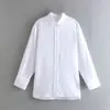 Ropa de verano para mujer estilo europeo y americano 2022 Nueva elegante camisa de lino de manga larga para ir al trabajo 8497
