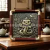 Animales del Zodiaco Adorno en Relieve de Oro Puro 999 Nuevo Estilo Chino Retro Pintura sobre Placa de Cobre Escritorio de Oficina Decoración del Hogar Artesanía Regalo