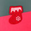 Pegatinas de tela decorativas de dibujos animados de Navidad, pegatinas bordadas, sombrero de Navidad, muñeco de nieve, diadema DIY, horquilla, pegatinas de tela de lana tejida