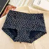 Pantaletas de pierna plana para mujer, florales y de lunares, tiro medio, transpirables, 10A, entrepierna extendida, pantaletas de algodón puro para mujer, bóxers de algodón para mujer