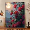 Pintura al Óleo Digital al por Mayor Pintura al Óleo DIY Colorear Florales Alféizar de Ventana Flor Pintura al Óleo Relleno Pintura Decorativa Simple