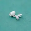 Prata Pura S999 Sólida Prata Lisa Novo Estilo Chinês Duplo Lótus Vagem de Lótus Pingente Charme para Pulseira DIY