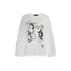 Camiseta Retro Americana Estampada de Cuello Redondo y Manga Larga para Hombres y Mujeres 2026 Primavera Nueva Marca de Moda Informal Holgada y Versátil