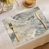 Nuevo Producto Ins Tela Retro con Hojas Mantel Individual Salón de Té Cafetería Esterilla Aislante Decorativa Mesa Aislante Mantel Individual Venta al por Mayor