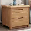 Mesita de Noche de Madera Maciza de Nogal Hogar Simple Moderno Estilo Chino Gabinete de Almacenamiento con Cerradura Gabinete de Almacenamiento de Mesita de Noche para Dormitorio Completamente Ensamblado