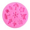 Árvore folha flor cogumelo molde de silicone molde de chocolate dobrar bolo molde decoração