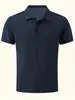 Nueva Camiseta de Verano Paul Manga Corta Manga Corta Malla de Alta Gama Seda Helada Camiseta de Manga Corta Camisa para Hombre Cuello de Camisa Verano Color Sólido