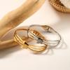 Pulsera de Acero de Titanio Estilo Francés Nuevo para Mujer Personalidad Simple Hueca Mariposa Diamante Apertura Joyería Pulsera Elegante para Mujer que Combina con Todo