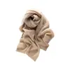 Xale/Lenço de Moda 100% Caxemira Pura Feminino Cor Lisa Aquecedor de Pescoço Versátil Outono e Inverno Nova Peça de Tricô para Usar por Cima