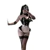 Lencería sexy, sensual y seductora, medias negras, traje de sirvienta sexy, disfraz de cosplay de conejita, lencería para mujeres