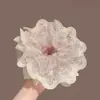 Scrunchie de rede colorido e oversized com alta elasticidade e alto apelo estético, acessório de cabelo multicamadas estilo francês