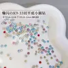 Pedras de Strass Redondas Pequenas K9 Sparkling White com 33 Facetas e Base Plana para Nail Art, Pacote Misto de Pedras de Strass Coloridas com Base Plana Decorações para Nail Art