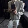 Cárdigan de Punto Mezclado Gris para Hombres y Mujeres, Chaqueta con Diseño de Botones Miu Otoñal, Ropa de Punto Estilo Perezoso