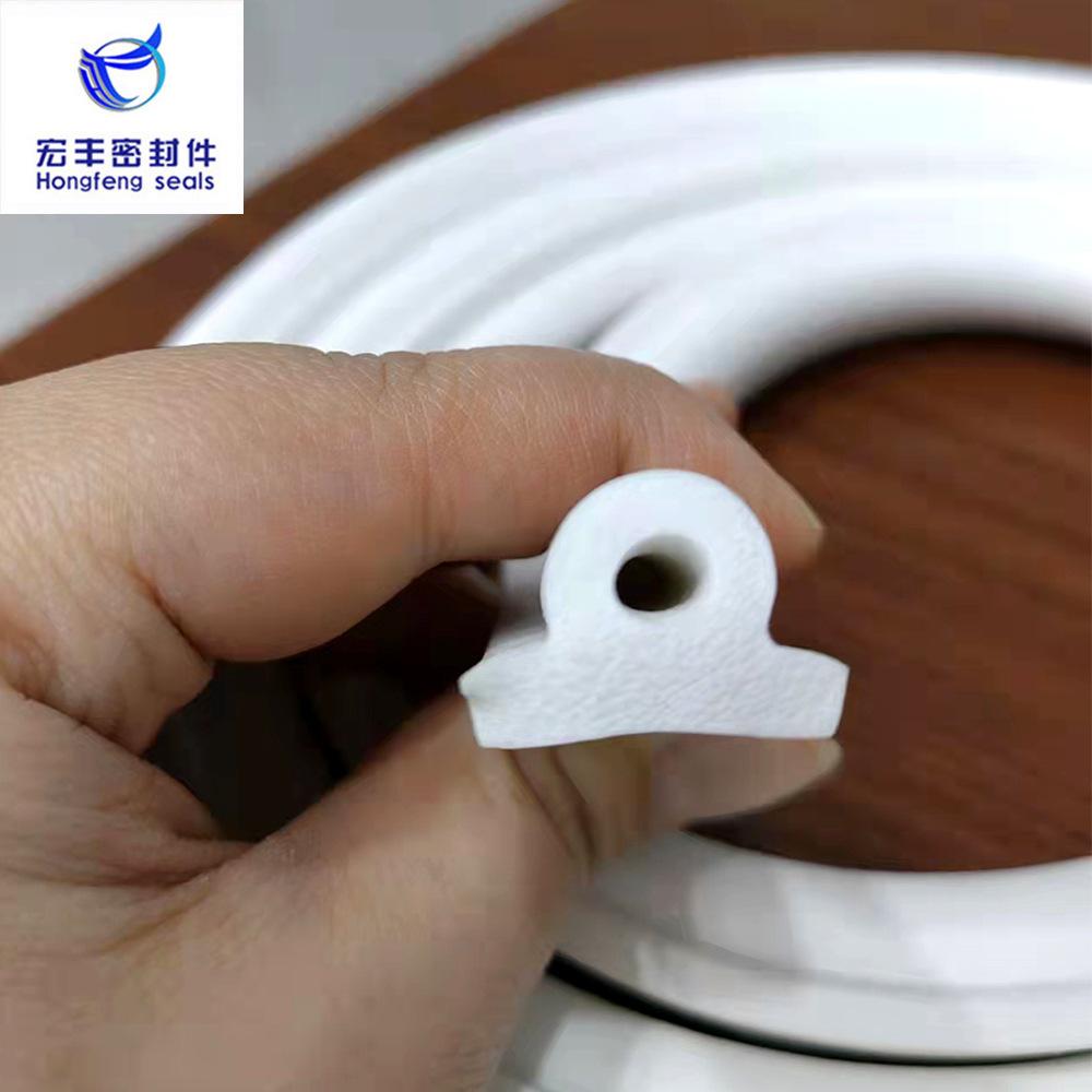 头发货耐高温硅胶发泡条海绵条防水防滑白色发泡空心密封条.jp