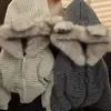 Chaqueta de Polar Gruesa de Invierno para Niños 2025 Nueva Elegante Cálida con Capucha Cardigan Sudadera para Niños y Niñas