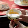 Caneca Master de Cerâmica com Design Floral para Uso Doméstico, Xícara de Chá de Alto Valor Estético, Caixa de Presente para Conjunto de Chá
