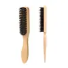Cepillo de Pelo de Cerdo Cruzado Lotus para el Hogar de Mujeres Maquillaje Rizador de Cabello Peine de Tres Filas Cepillo para Barba de Hombres