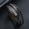 Moda Transfronteriza Pulsera de cuero para hombre moderna, pulsera retro personalizada con hebilla magnética, joyería al por mayor nueva de comercio exterior europeo y americano