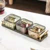 Prato de Frutas Levemente Luxuoso, Sala de Estar, Mesa de Centro Doméstica, Prato de Exibição para Lanches, Caixa de Armazenamento de Doces, Prato para Nozes e Frutas Secas com Compartimentos