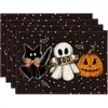 Manteles individuales de calabaza y fantasma de Halloween transfronterizos para decoración de fiestas en casa, manteles individuales y servilletas divertidos y aterradores de fantasma