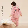 [Forrado de felpa para abrigar] Conjunto de pijama de dos piezas para niños Dudu, Pijama de invierno engrosado para niños, Ropa abrigadora para niñas