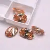 Piedra Suelta de Circonita Ovalada Color Champán, Piedra Preciosa con Parte Posterior Puntiaguda, Forma de Huevo, Piedra de Inlay para Anillo, Arete, Colgante DIY