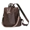 Mochila Feminina Vintage Nova 2026 Transfronteiriça, Grande Capacidade, Versátil para o Dia a Dia, Mochila de Couro Macio, Dupla Utilização como Bolsa de Ombro ou Bolsa de Mão