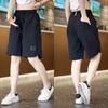 Pantalones casuales holgados de verano para mujer, nuevos, rectos, de largo medio, shorts deportivos de seda helada, estilo popular moderno