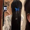Horquilla Bordada Mariposa Azul Estilo Antiguo con Borlas Dream Jinling Accesorio para el Cabello Hanfu Nuevo Estilo Chino Pinza para el Cabello Exquisita Estilo Super Hada con Borlas