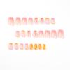 Venta al por mayor de parches para uñas con ondas simples, con borde amarillo y rosa francés, acabados y armadura, venta al por mayor de uñas postizas, láminas para uñas al por mayor