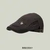 Gorra de Algodón Estilo Coreano para Hombre Primavera y Verano Boina con Bordado de Letras y Logo de Acero para Mujer Boina Retro de Pintor para Jóvenes Literarios