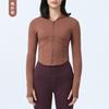 Celebridad de Internet Nuevo Estilo Sudadera con Cremallera Traje de Fitness Abrigo para Mujer con Capucha Manga Larga Traje de Yoga Top Ropa Deportiva Abrigo Ajustado para Mujer